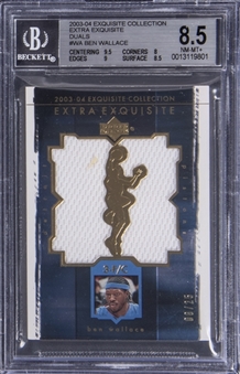 2003-04 UD "Exquisite Collection" Extra Exquisite Duals #WA Ben Wallace Game Used Jersey Card (#08/25) – BGS NM-MT+ 8.5